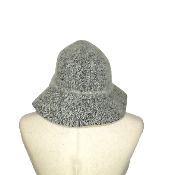 Women\'s Heather Gray Wool Look Angora Blend Chic Bow Detail Bucket Hat main image 4